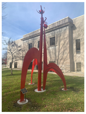 red steel sculpture